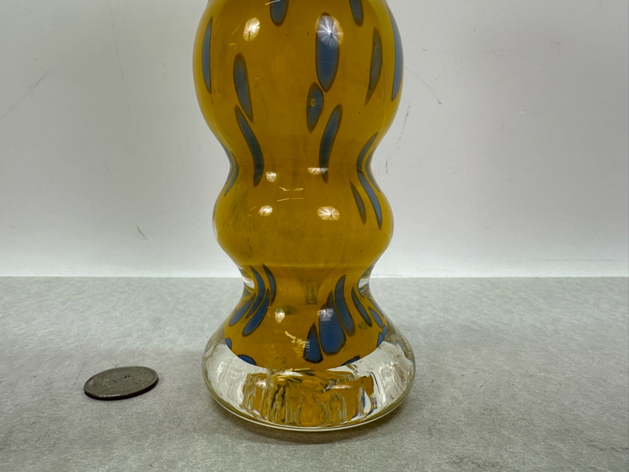 Artist Signed Art Glass Vase 10.5'H [Photo 3]