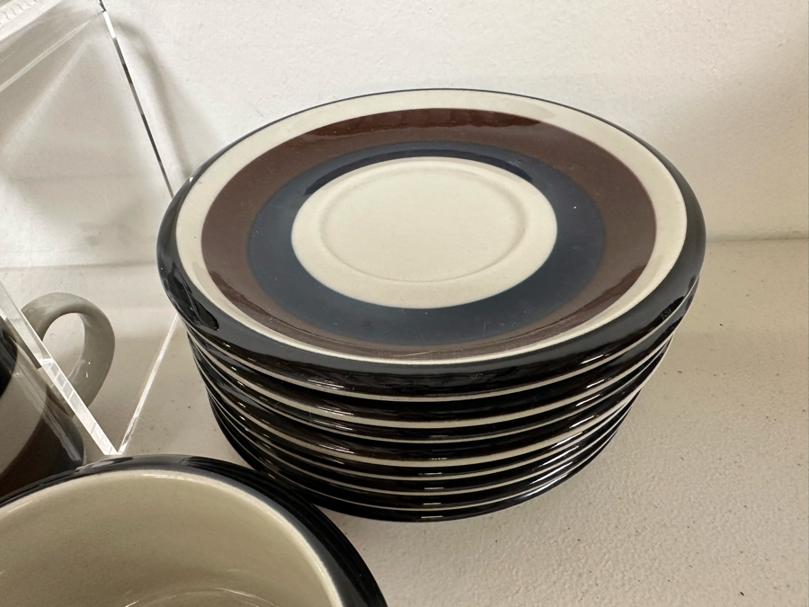 Arabia Finland Ceramics: (7) Cups & Saucers, (10) Plates 6.75'W Plus Creamer & Sugar [Photo 4]