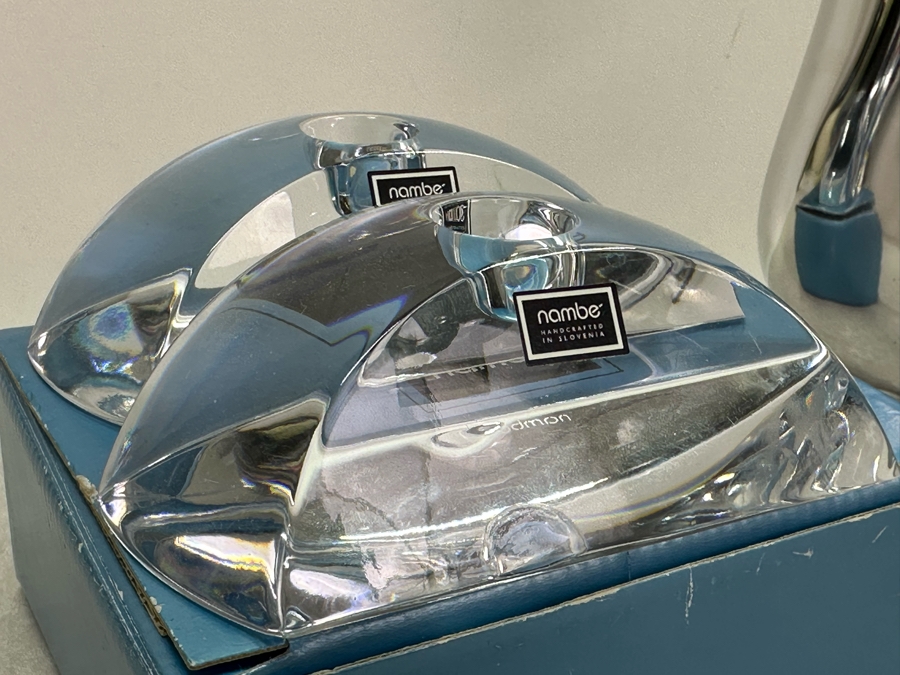 Nambe Candlesticks, Rotating Utensil Holder By Steve Cozzolino & Picture Frame [Photo 5]