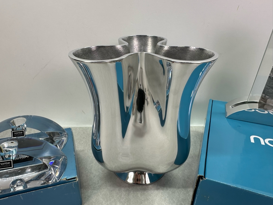 Nambe Candlesticks, Rotating Utensil Holder By Steve Cozzolino & Picture Frame [Photo 3]