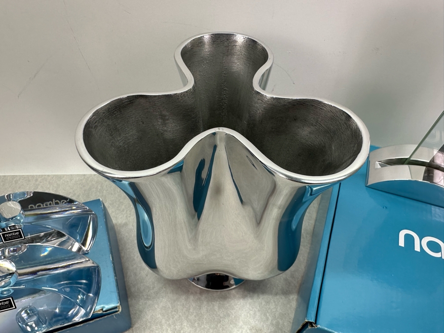 Nambe Candlesticks, Rotating Utensil Holder By Steve Cozzolino & Picture Frame [Photo 2]