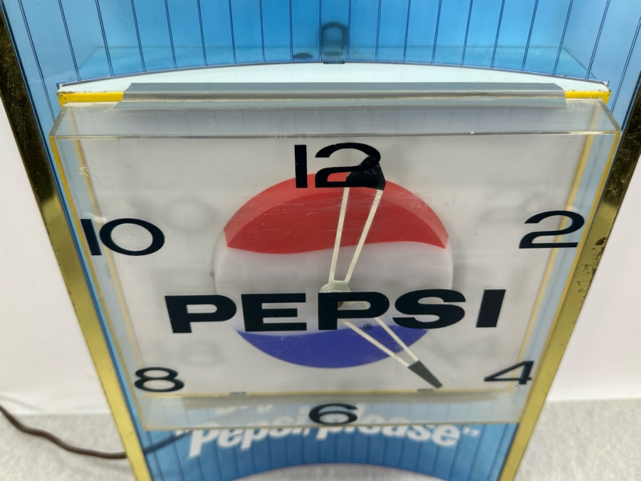 Vintage Pepsi Advertising Wall Clock Say 'Pepsi, Please' Working 10.5'W X 4'D X 16'H [Photo 4]