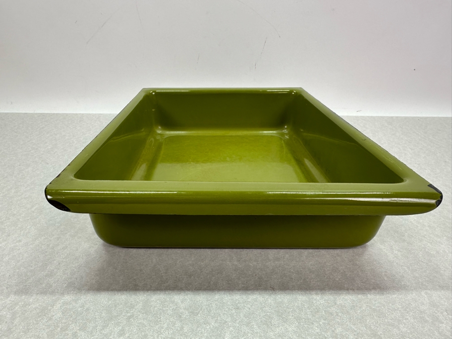 Vintage MCM Cathrineholm Lotus Metal Enamel Casserole Dish 13'W X 9'D X 2.5'H [Photo 5]