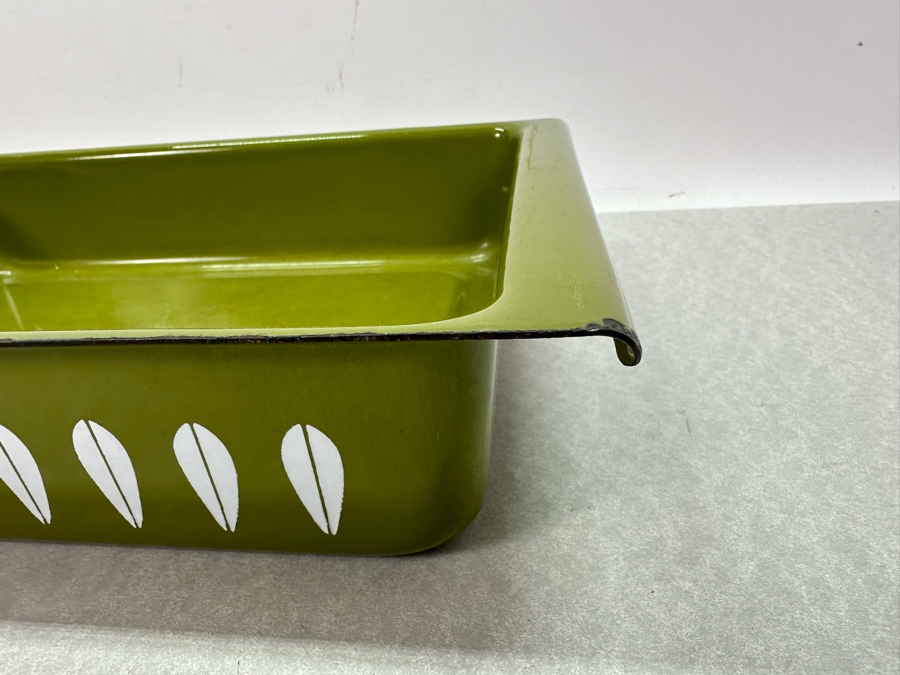 Vintage MCM Cathrineholm Lotus Metal Enamel Casserole Dish 13'W X 9'D X 2.5'H [Photo 4]