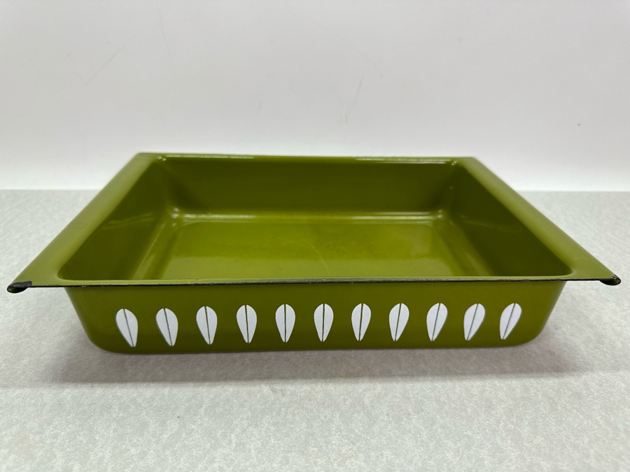 Vintage MCM Cathrineholm Lotus Metal Enamel Casserole Dish 13'W X 9'D X 2.5'H [Photo 2]