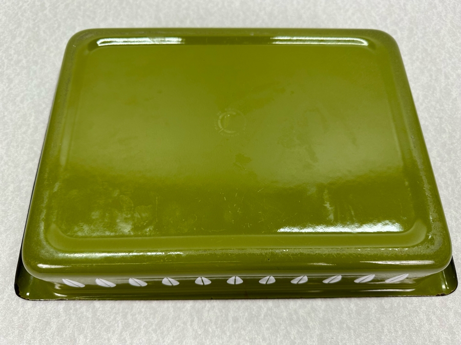 Vintage MCM Cathrineholm Lotus Metal Enamel Casserole Dish 13'W X 9'D X 2.5'H [Photo 7]