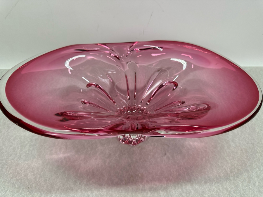 Vintage Italian Murano Glass Centerpiece Bowl 14'W X 7.5'D X 5'H [Photo 6]