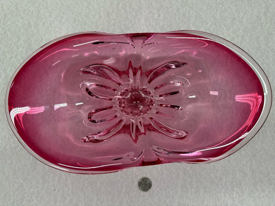 Vintage Italian Murano Glass Centerpiece Bowl 14'W X 7.5'D X 5'H [Photo 10]