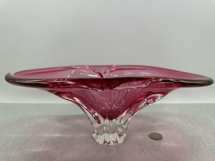 Vintage Italian Murano Glass Centerpiece Bowl 14'W X 7.5'D X 5'H [Photo 3]
