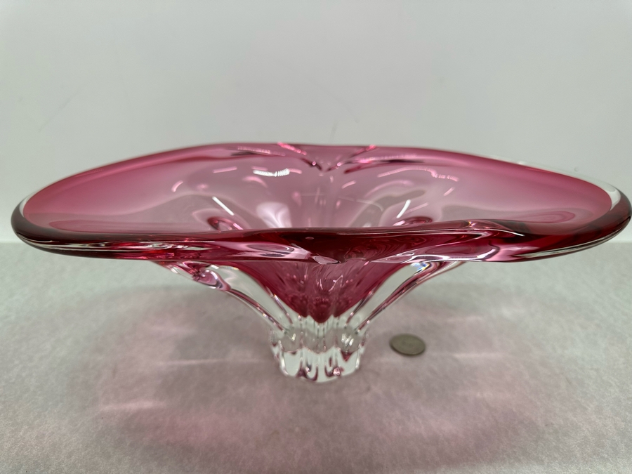Vintage Italian Murano Glass Centerpiece Bowl 14'W X 7.5'D X 5'H [Photo 8]