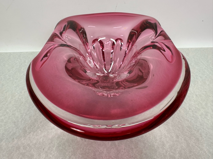 Vintage Italian Murano Glass Centerpiece Bowl 14'W X 7.5'D X 5'H [Photo 7]
