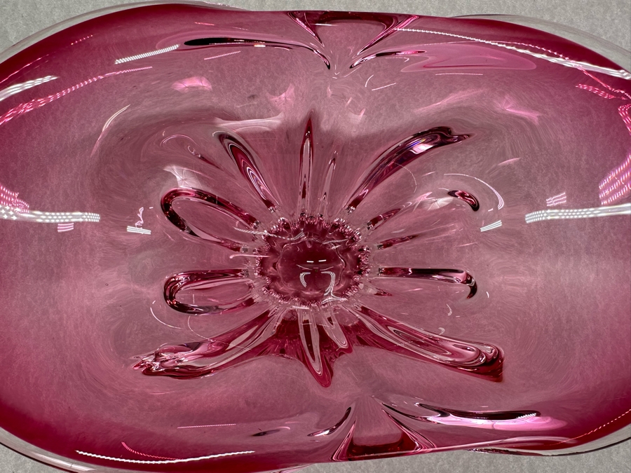 Vintage Italian Murano Glass Centerpiece Bowl 14'W X 7.5'D X 5'H [Photo 9]