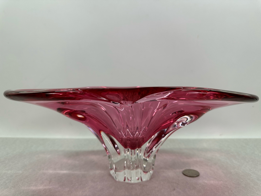 Vintage Italian Murano Glass Centerpiece Bowl 14'W X 7.5'D X 5'H [Photo 4]