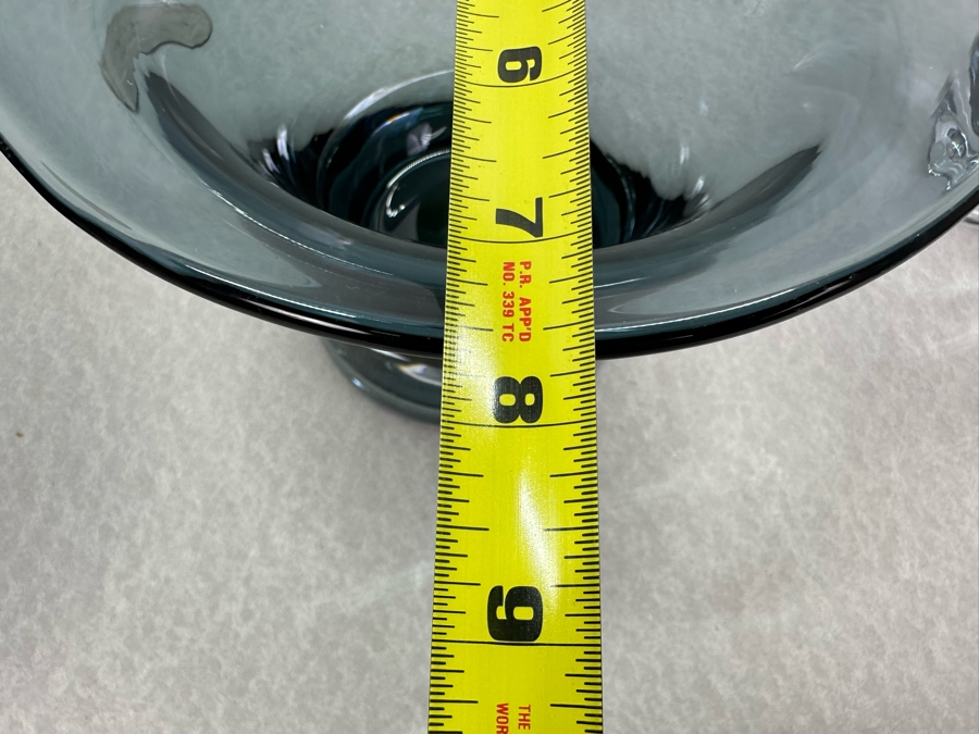 Set Of Three Vintage Blenko Vases 10'W, 7.5'W & 5.5'W - The 2 Vases On The Left Are Limited Edition Vases Numbered 461 Of 600 [Photo 14]