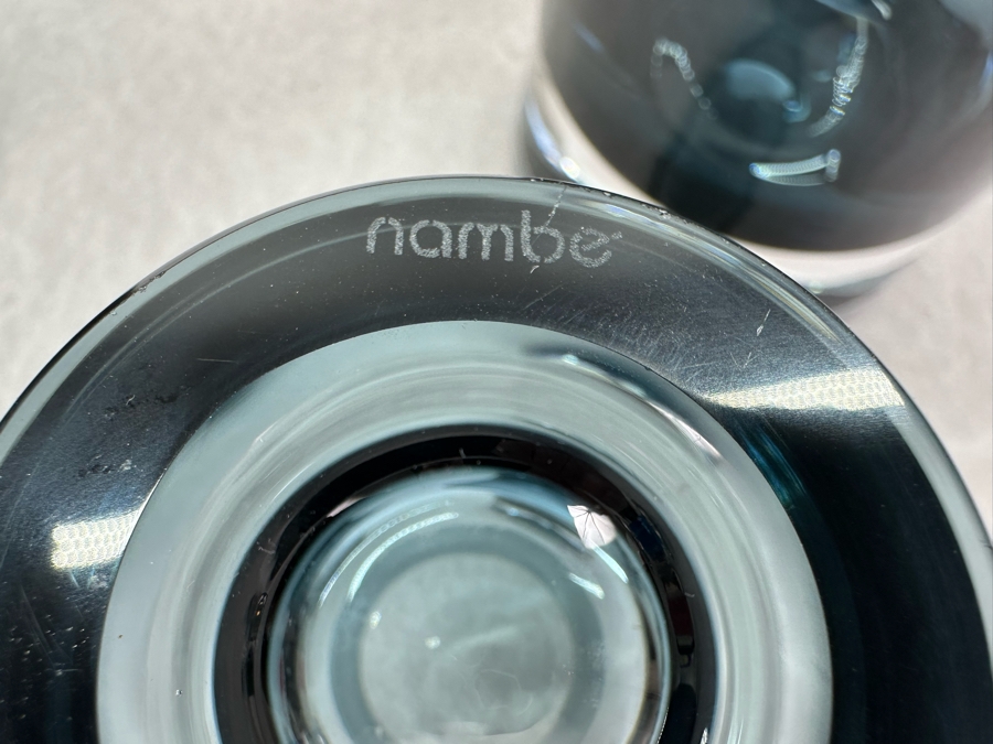 Set Of Three Vintage Blenko Vases 10'W, 7.5'W & 5.5'W - The 2 Vases On The Left Are Limited Edition Vases Numbered 461 Of 600 [Photo 12]