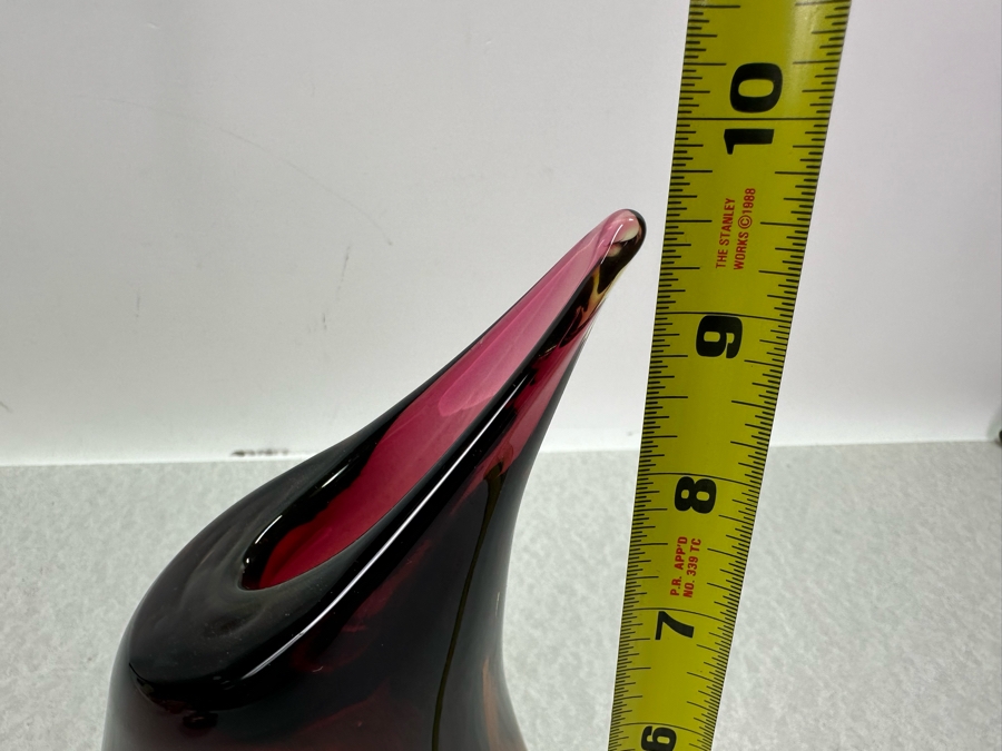 Vintage Artist Signed Italian Murano Formia Glass Vase 9.5'H [Photo 9]