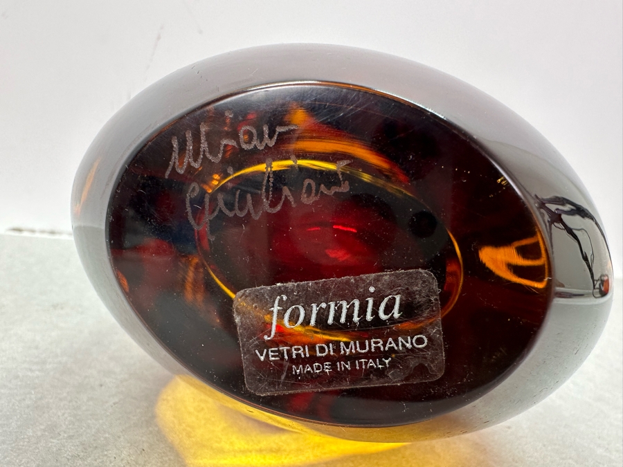 Vintage Artist Signed Italian Murano Formia Glass Vase 9.5'H [Photo 7]