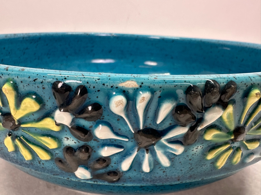 Vintage Alvino Bagni MCM Italian Ceramic Bowl 11'W And Matching Candlesticks 6'H [Photo 9]