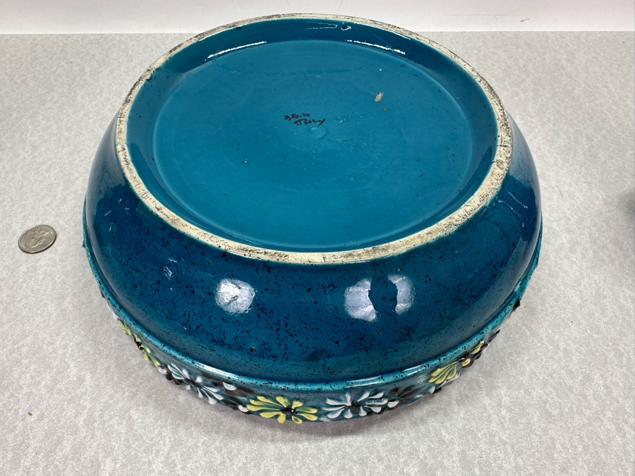 Vintage Alvino Bagni MCM Italian Ceramic Bowl 11'W And Matching Candlesticks 6'H [Photo 11]