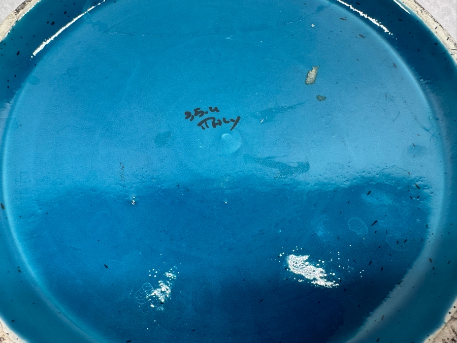 Vintage Alvino Bagni MCM Italian Ceramic Bowl 11'W And Matching Candlesticks 6'H [Photo 12]