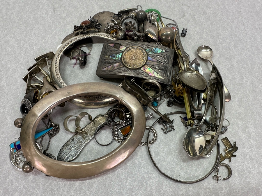 Sterling Silver Jewelry / Scrap Silver Lot 420g / 14.8oz [Photo 19]