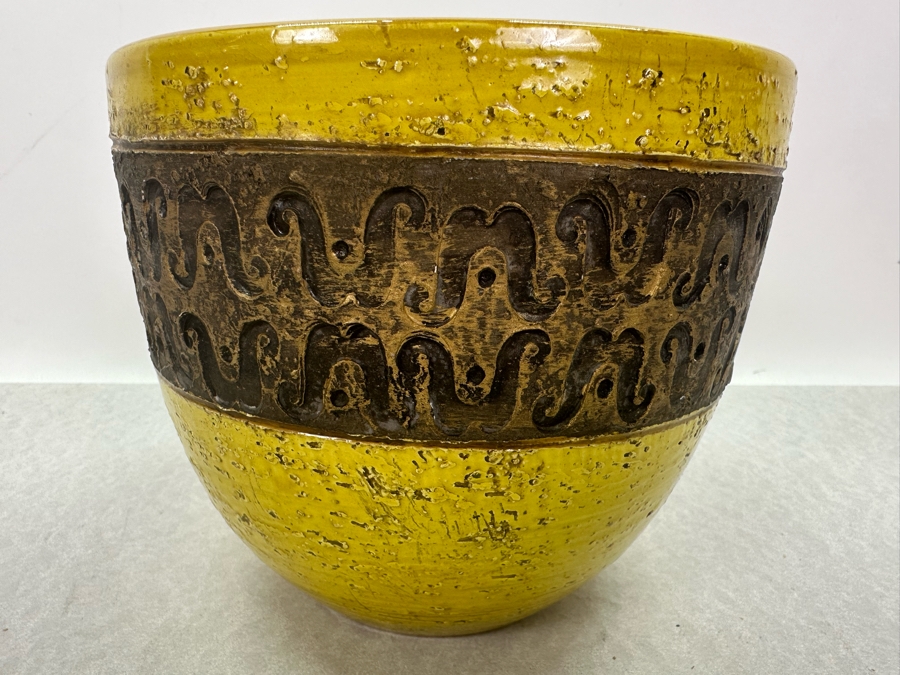 Vintage Mid-Century Modern Italian Bitossi Ceramic Pot Adlo Londi 7'W X 6'H	 [Photo 2]