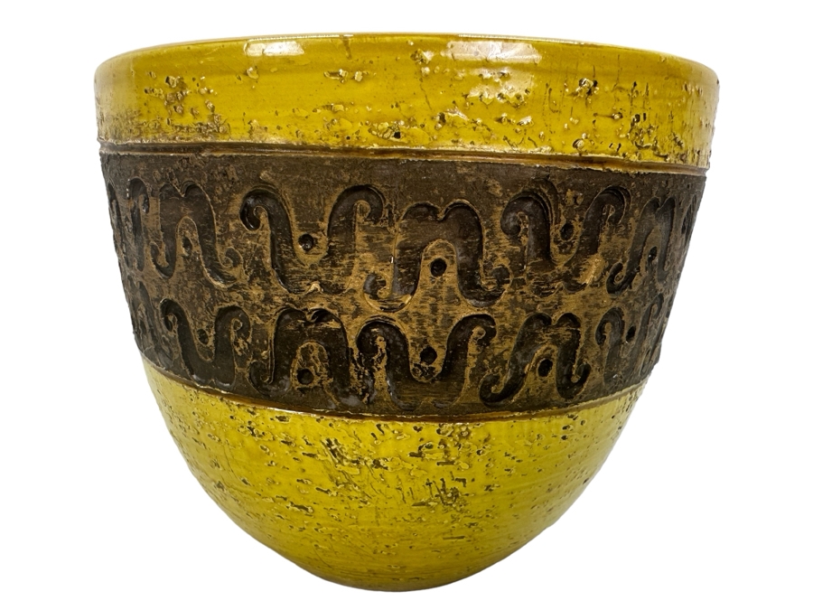 Vintage Mid-Century Modern Italian Bitossi Ceramic Pot Adlo Londi 7'W X 6'H	