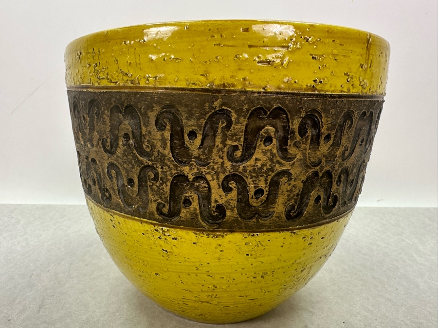 Vintage Mid-Century Modern Italian Bitossi Ceramic Pot Adlo Londi 7'W X 6'H	 [Photo 3]