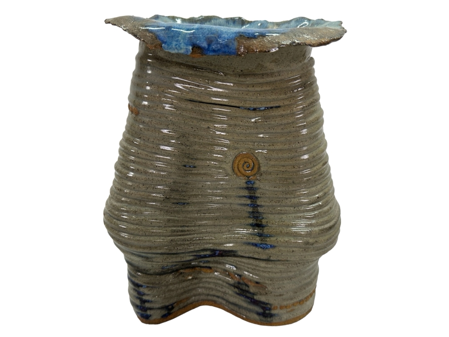 Vintage Signed Art Pottery Vase 7.5'W X 9.5'H