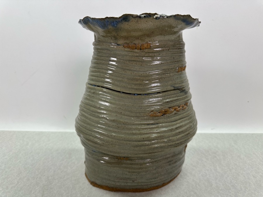 Vintage Signed Art Pottery Vase 7.5'W X 9.5'H [Photo 5]