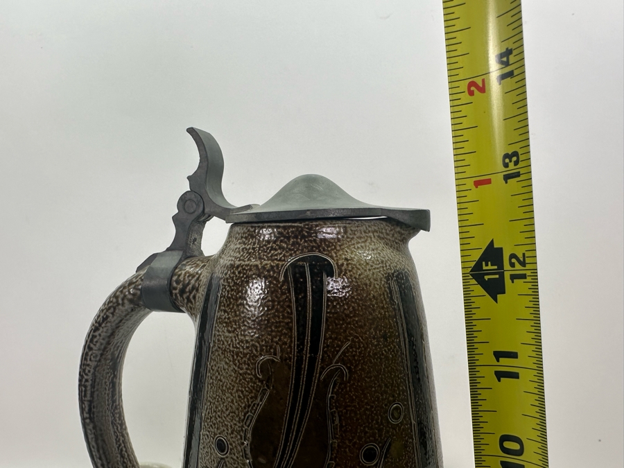 Vintage Large Wim Muhlendyck Animal Stoneware Beer Stein 14'H With Four Matching Cups 3.25'H [Photo 13]