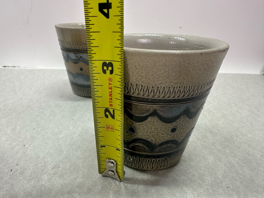 Vintage Large Wim Muhlendyck Animal Stoneware Beer Stein 14'H With Four Matching Cups 3.25'H [Photo 14]