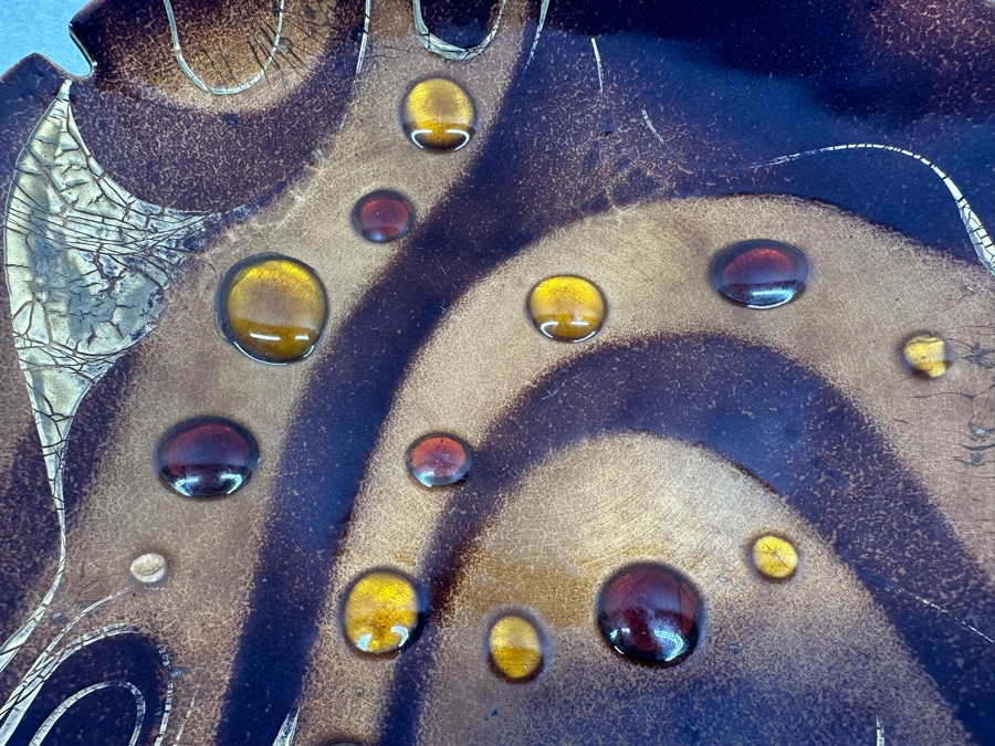 Vintage MCM Sasha B Copper Enamel Ashtray 10'W [Photo 6]