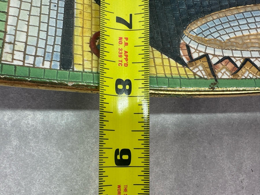 Vintage Hand Painted Italian Suruta Ceramic Empress Theodora Plate 8' X 8' [Photo 8]