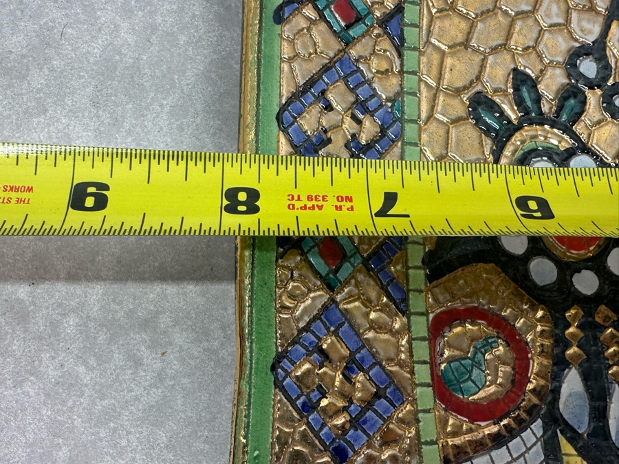 Vintage Hand Painted Italian Suruta Ceramic Empress Theodora Plate 8' X 8' [Photo 7]