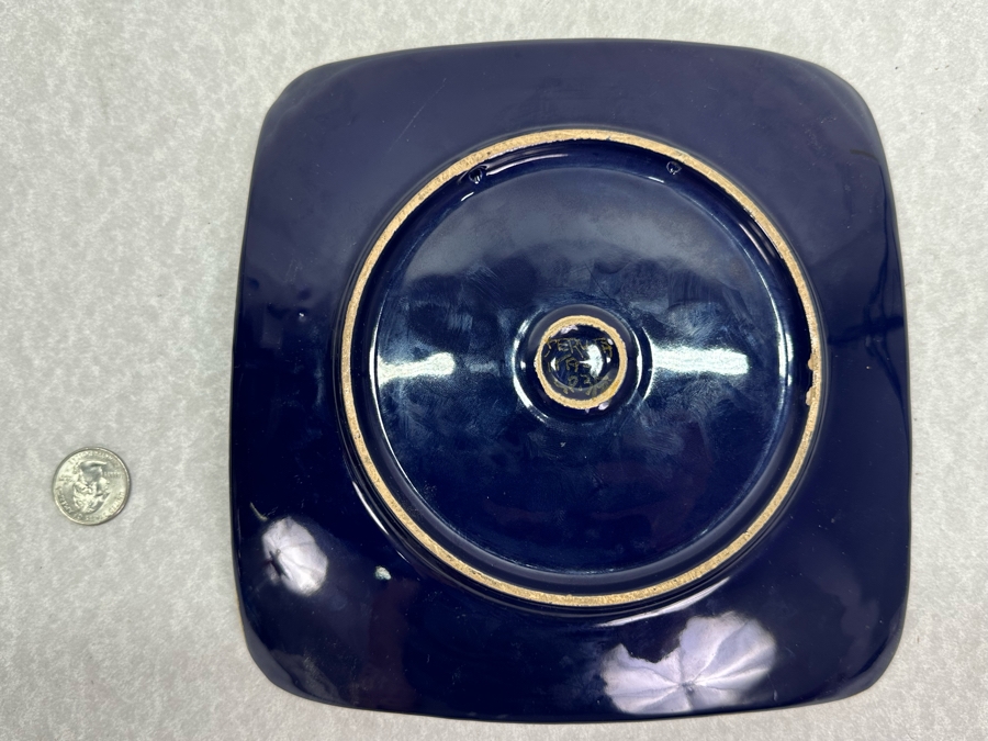 Vintage Hand Painted Italian Suruta Ceramic Empress Theodora Plate 8' X 8' [Photo 5]