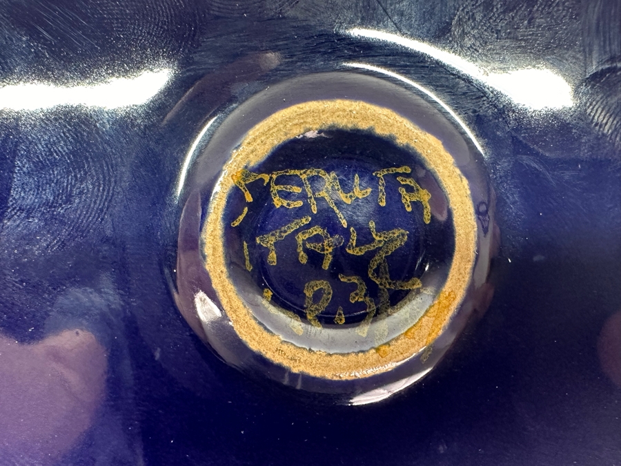 Vintage Hand Painted Italian Suruta Ceramic Empress Theodora Plate 8' X 8' [Photo 6]