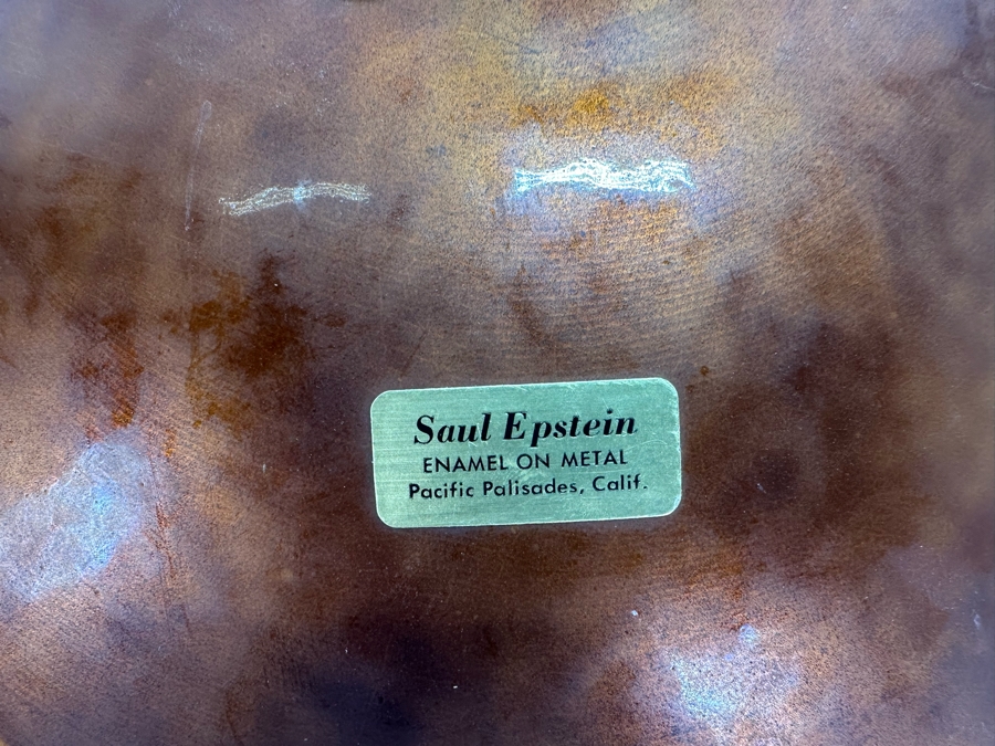 Collecton Of Vintage Copper Enable Plates & Compote Dish 10'W To 4.5'W [Photo 11]