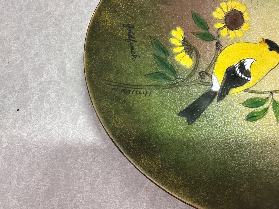 Collecton Of Vintage Copper Enable Plates & Compote Dish 10'W To 4.5'W [Photo 13]