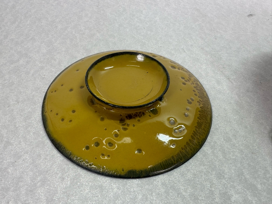 Collecton Of Vintage Copper Enable Plates & Compote Dish 10'W To 4.5'W [Photo 15]