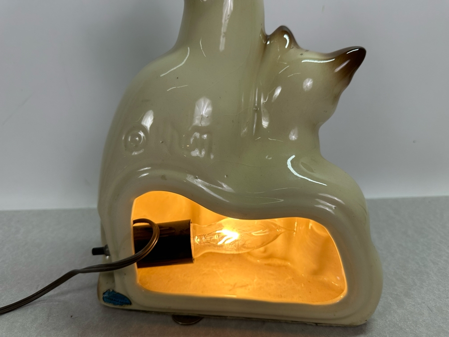 Vintage MCM Howard Kron Siamese Cat TV Lamp 9'W X 13'H [Photo 4]