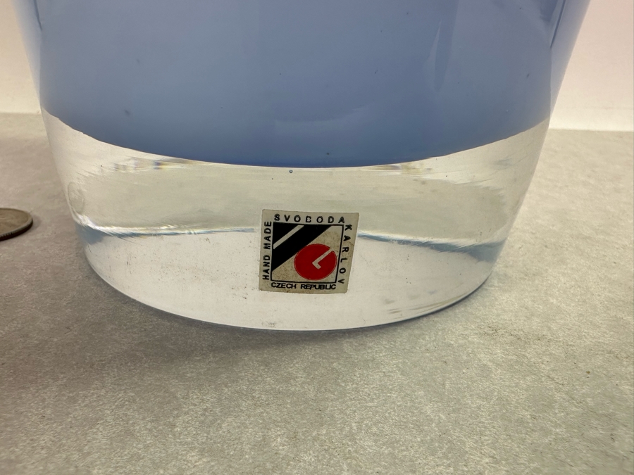 Vintage Karlov Svoboda Czech Republic Crystal Vase 9.75'H [Photo 4]