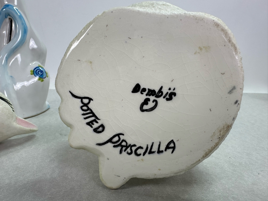 Vintage Italian Ceramic Cat Piggy Bank & Vintage MCM Potted Priscilla Cat Liquor Decanter 11.5'H [Photo 6]