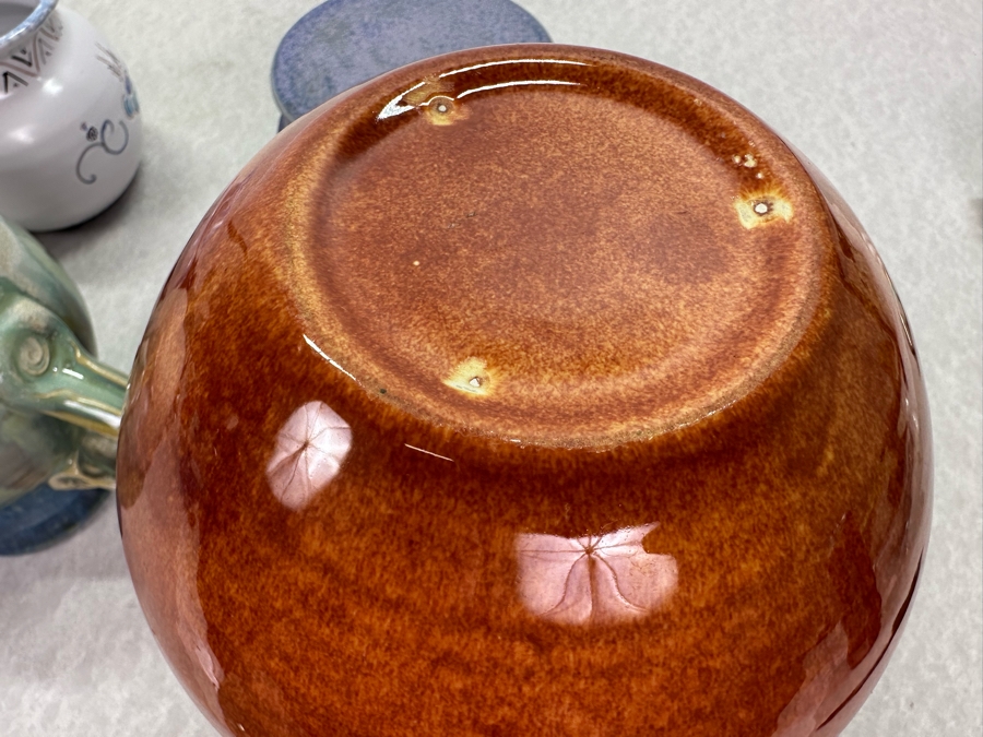 Vintage Artist Signed Studio Pottery Pitchers, Vases And Boxes Largest Pitcher Is 7'H [Photo 15]