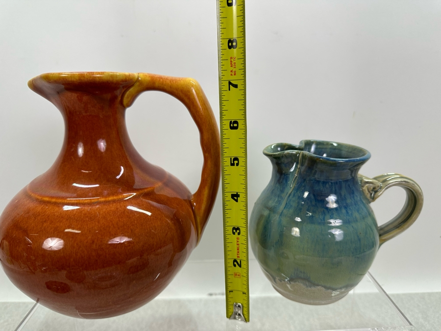 Vintage Artist Signed Studio Pottery Pitchers, Vases And Boxes Largest Pitcher Is 7'H [Photo 16]
