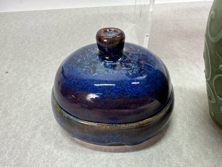 Vintage Artist Signed Studio Pottery Pitchers, Vases And Boxes Largest Pitcher Is 7'H [Photo 3]