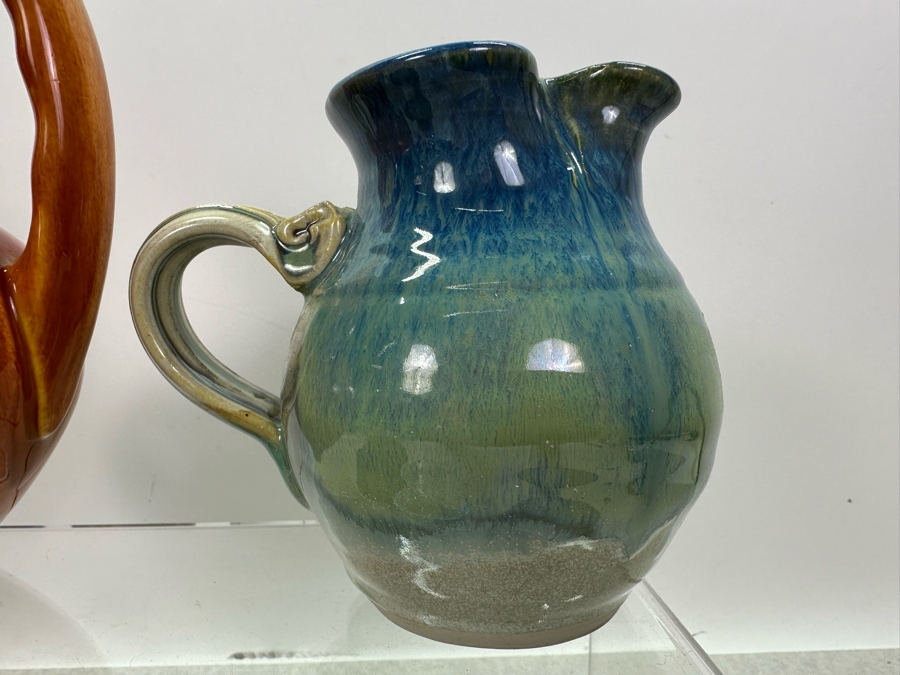 Vintage Artist Signed Studio Pottery Pitchers, Vases And Boxes Largest Pitcher Is 7'H [Photo 7]