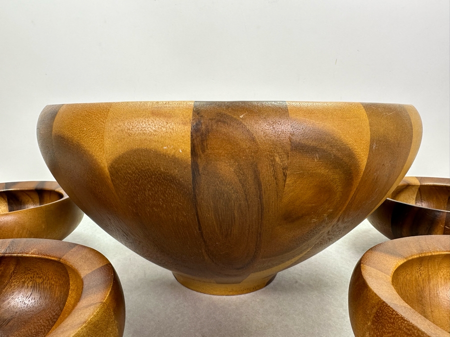 Nambe Wooden Salad Bowl Set 13'W [Photo 4]
