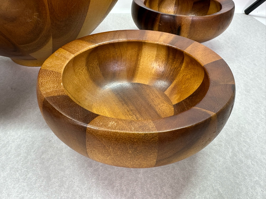 Nambe Wooden Salad Bowl Set 13'W [Photo 6]