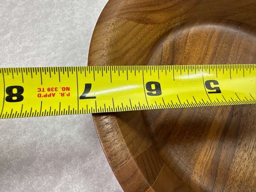Solid American Walnut Artist Signed Turned Serving Bowl 13.5'W Signed With 12 Walnut Bowls 7'W [Photo 11]